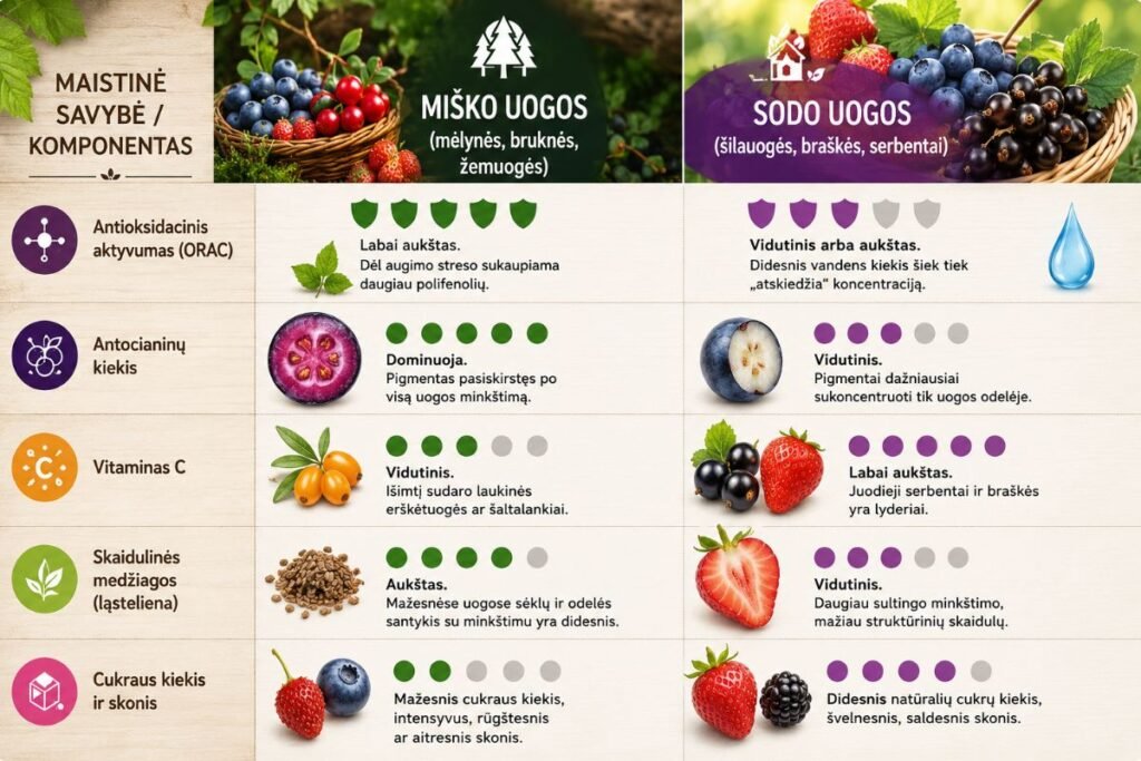 Sodo uogų revanšas – vitaminai ir prieinamumas